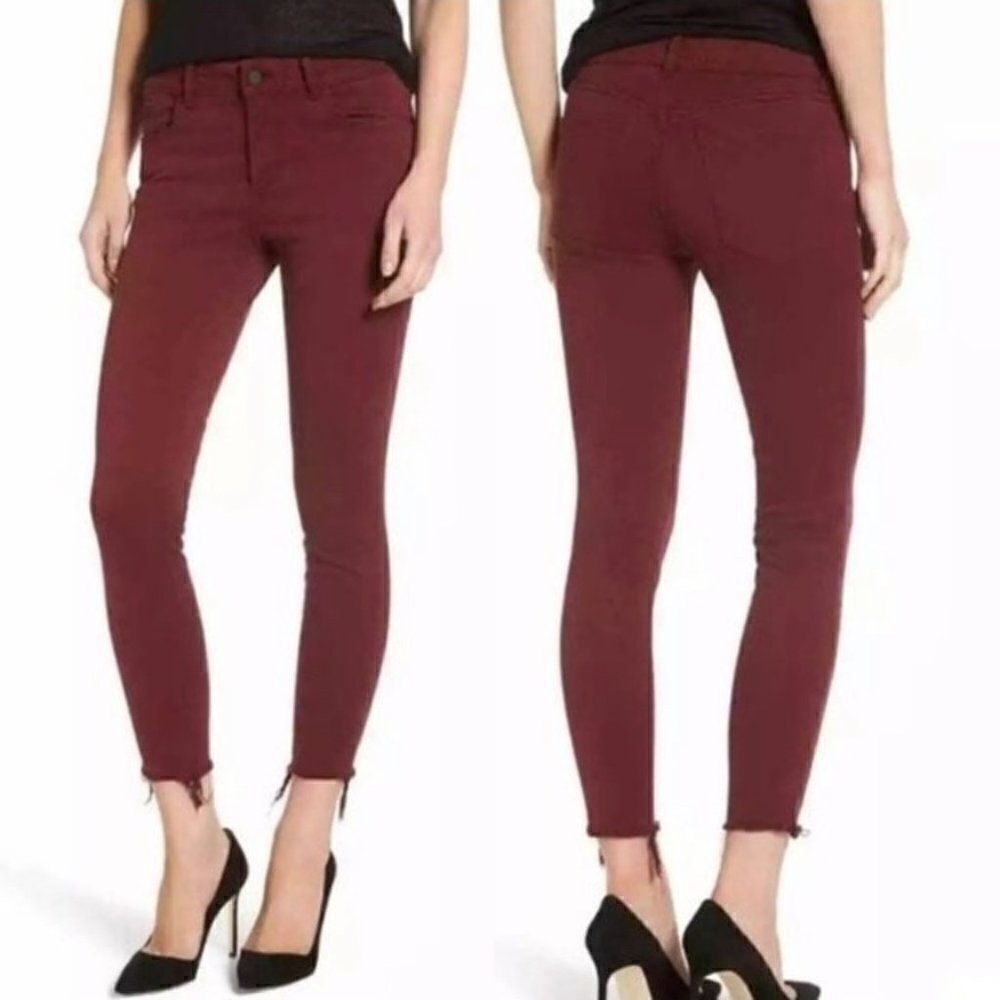 DL1961 Margaux Instasculpt Ankle Skinny Jeans Drought Raw Hem Stretch Women 28